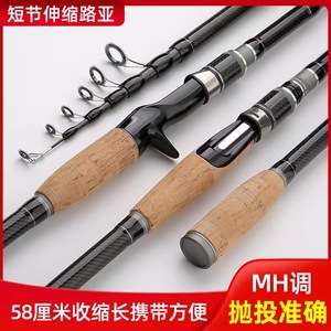 Canne à pêche télescopique 6m, action moyenne, en fibre de carbone, portable, pour la pêche en mer, la pêche au bar, guides SIC, pêche en bord de mer - Product Image 2