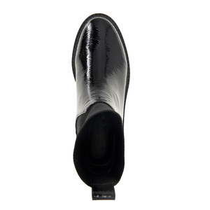 Fabricant de bottes <span class=keywords><strong>Chelsea</strong></span> personnalisées <span class=keywords><strong>Bottines</strong></span> de marque <span class=keywords><strong>Bottines</strong></span> pour femmes Bottes <span class=keywords><strong>noires</strong></span> à semelle épaisse Bottes <span class=keywords><strong>Chelsea</strong></span> en cuir verni personnalisées - Product Image 3
