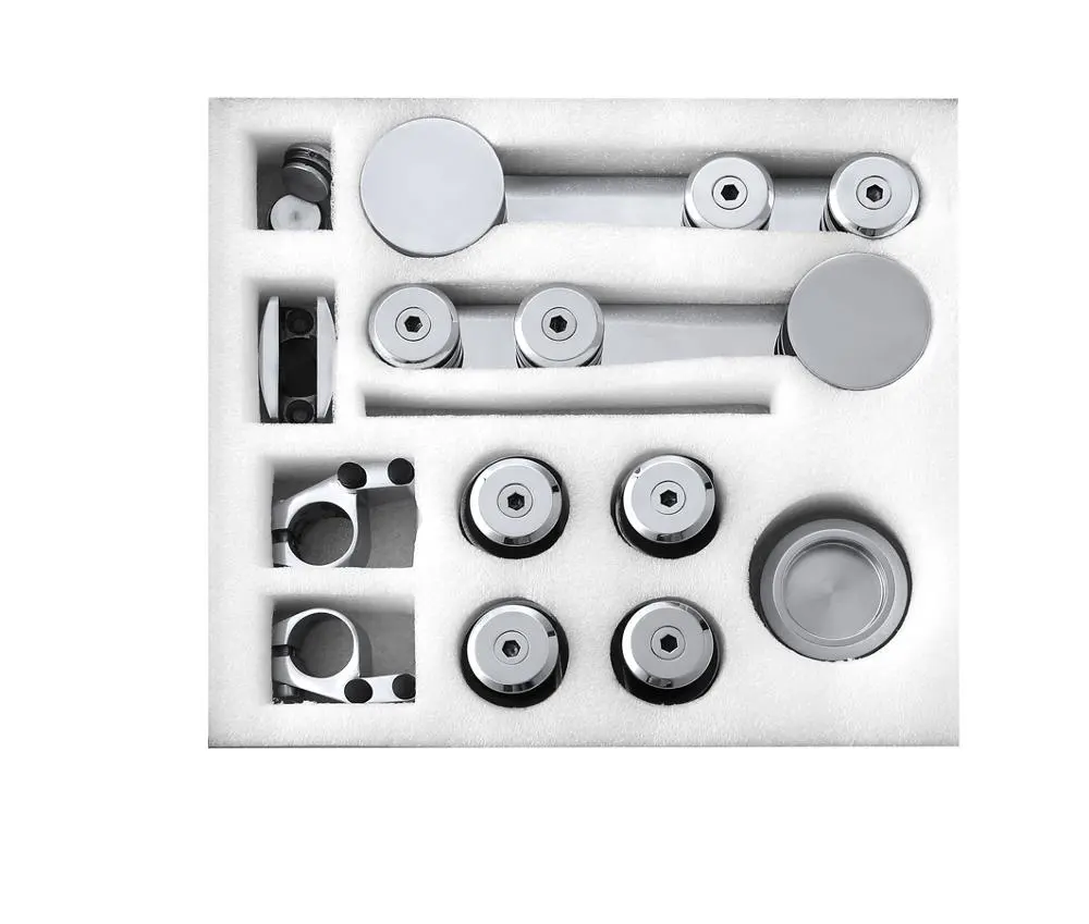 Set completo in acciaio inox porta scorrevole in vetro sistema