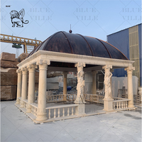 BLVE décor de jardin extérieur Style européen crème marbre Gazebo métal fer haut pavillon de mariage