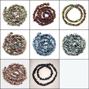 Perles en <span class=keywords><strong>pierre</strong></span> d'<span class=keywords><strong>hématite</strong></span> naturelle irrégulière plaquée de 4 à 8 mm, 17 couleurs, en vrac, pour la fabrication de bijoux DIY - Product Image 6