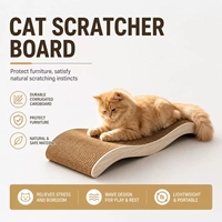 Griffoir pour chat durable et résistant à l'usure, design incurvé pour étirer les membres, grande taille, en carton ondulé rectangulaire