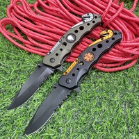 LHSJ246 Couteau de poche pliant EDC Manche en aluminium Couteau tactique multifonctionnel de survie en camping avec coupe-ceinture