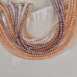 1227 Nouvelles perles plates épaisses en poudre blanche et violette de 4-5 mm, perles d'eau douce, perles en vrac, matériaux de bricolage faits à la main - Product Image 6