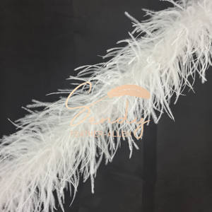 Boa de plumas de avestruz blanca de 5 capas para ropa de baile, ropa de baile latino, vestido de novia, accesorios decorativos - Product Image 6