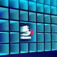 Dernier design 3d abyss infinity miroir led lettre abys infinity miroir néon signe infinity miroir lumière infinie