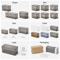 Boîte de rangement de câbles de bureau en acrylique transparente personnalisée avec couvercle, gestion des fils, emplacement pour câbles, panneau avec logo OEM, ensemble de boîtes de rangement
