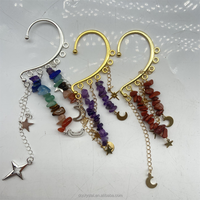 Elf Lily of the Crystal grava Valley Tassels Ear Cuff Bride Earclip Pendientes amatista Hada pendiente Joyería para mujer (un par)