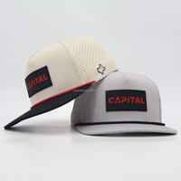 Gorras de Golf Hidrorepelentes con Logotipo Bordado Personalizado OEM, Diseño de Moda, Secado Rápido, Perforadas, de Poliéster, Impermeables, con Cierre a Presión