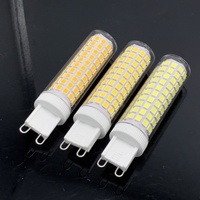 Ampoule LED en céramique haute luminosité, type maïs, G9 10W 12W, sans scintillement, SMD3528 AC85-265V RA>80, pour lustre en cristal, CE