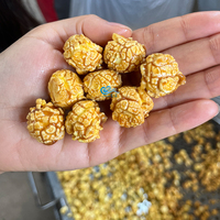 Commerciële olie popcornmachine gas 50 kg/uur ball butterfly popcornmaker karamel fruit zoute smaak voor snackfabriek