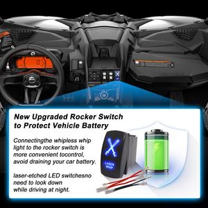 Whipless Whip Lights W/Switch & Remote Whipless Pods RGBW Antena de luz LED Laser Whip Lights para SXS UTV ATV RZR Truck Boat - Product Image 5