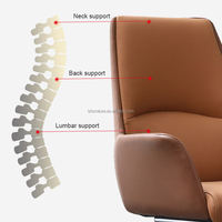 Chaise de bureau ergonomique moderne à dossier moyen pivotante pour la maison, l'école, l'hôpital et l'hôtel, avec base métallique réglable en hauteur