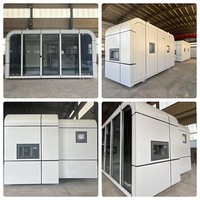 Casa Contenedor Tipo Cápsula Espacial con Estructura de Acero Ligero, para Oficina, Hogar u Hotel, Fácil de Mover, Transpirable, Diseño Moderno de Mediados de Siglo, Estilo Apple
