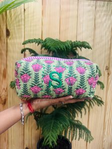Hot Sale Handmade Floral Cotton Down <b>Zip</b> Makeup Bag Bridesmaid Gifts Proposal Cosmetic Bag Women Cosmetic Bags - Product Image 2