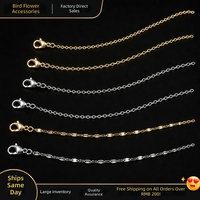 Chaîne en acier inoxydable plaqué or 18 carats, chaîne double à maillons ouverts en acier titane pour la fabrication de bijoux DIY – Vente chaude