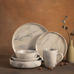 <span class=keywords><strong>Vaisselle</strong></span> 2025 Nouvelle Arrivée Chinaware Crokery <span class=keywords><strong>Noir</strong></span> Marbre Design Collection Petit Déjeuner Céramique <span class=keywords><strong>Vaisselle</strong></span> <span class=keywords><strong>Service</strong></span> pour 6 - Product Image 4