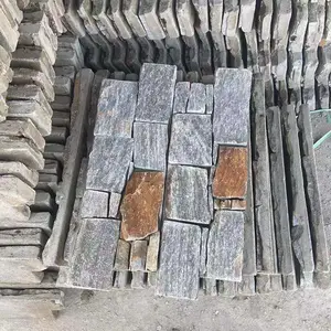 Thiết Kế Mới Tường Ngoài Trời Bao Gồm Đá Ốp Slate Gỉ Nuôi Cấy Đá