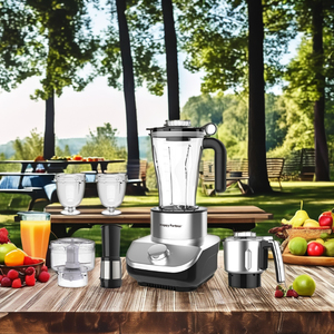 Robot culinaire Happy Partner, mixeur de cuisine 6 en 1, presse-agrumes, moulin à épices, broyeur à paroi cellulaire en acier inoxydable 304, blender grande capacité - Product Image 1