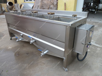Ligne de traitement de filets de crevettes/poisson panés Machine à frire les oignons industriels Friteuse automatique continue pour les collations