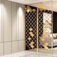 Paravent en acier inoxydable 304 résidentiel, motifs en métal perforé décoratif en laiton