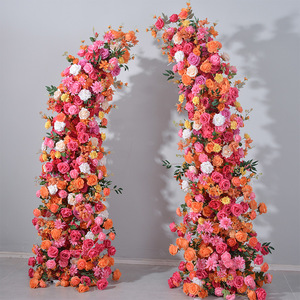 Fleurs artificielles élégantes au toucher réel pour mariage, rose vif et <span class=keywords><strong>orange</strong></span>, pour arche de fond de scène, fournitures événementielles, emballage carton - Product Image 2