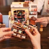 Robotime Rolife Jouets assemblés à la main DG174 Henry's Chocolate Puzzles en bois 3D DIY Kit de maison miniature