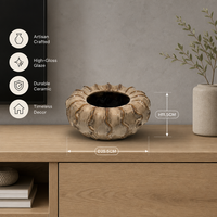 Bol en céramique organique ondulé Wabi-sabi ARM LVG, côtelé, fait main, style nordique minimaliste rustique, décoration d'intérieur, pot de fleurs ou vase de table