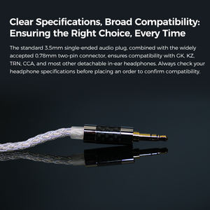 Câble de mise à niveau GK L200-8, noyau à huit brins plaqué argent, qualité sonore multidimensionnelle améliorée GK-KUNTEN GK-Streak - Product Image 3