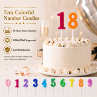 Bougies Chiffres d'Anniversaire en Cire de Paraffine pour Décoration Maison, Vente en Gros, Bougies Chiffres Personnalisées pour Gâteau avec Fourniture OEM