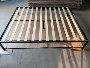 Modern 10 Inch Platform Metal <strong>Bed</strong> Frame Wooden <strong>Slats</strong> Foldable Headboard <strong>Double</strong> Size 2000H Foundation Mattress for Bedroom - Product Image 2