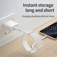Câble USB Type-C magnétique à enroulement automatique 60W PD Charge rapide Tressé en nylon Anti-emmêlement Compatible iOS iPhone 15 16 et Samsung S24