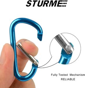 STURME Aluminum D Ring Carabiners Clip D Shape Spring Loaded Gate <b>Small</b> Keychain Carabiner Clip Set Outdoor Camping Mini <b>Lock</b> Sn - Product Image 3