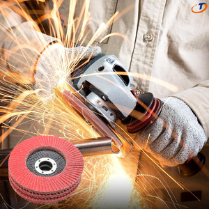 Discos de Láminas de Cerámica con Respaldo de Fibra de Vidrio Dongtai de 4-1/2 Pulgadas, Grano 40/60/80/120, Disco de Láminas OEM para Pulir Metal, para Amoladora Angular - Product Image 1