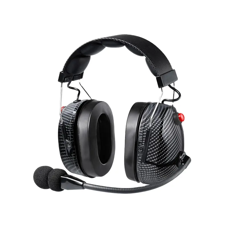 Carbon Fiber Wireless intercom headset Dual Earmuff Noise Canceling Headset with XLR jack Use for 2 way radiosy radios