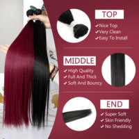 Perruques synthétiques tendance en fibres haute température 30 #   Extensions de cheveux pour femmes noires à porter au quotidien
