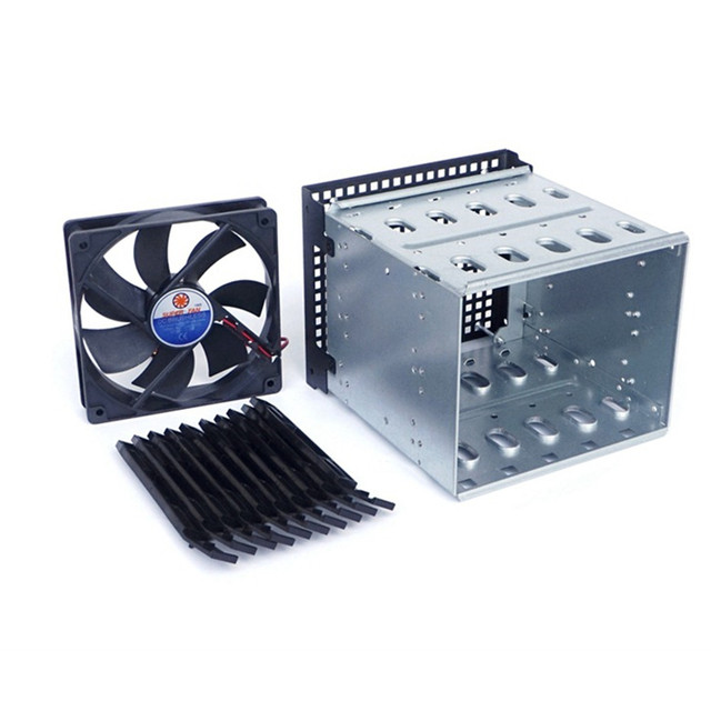 3.5" HDD Hard Drive Tray Rack Stainless Steel Adapter Bracket Plastic Five-Disc Disk Case SAS Application SATA Converter USB-C
