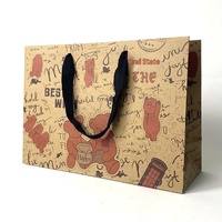 Sacs fourre-tout en papier kraft en forme d'ours de dessin animé pour les boutiques de vêtements, emballage cadeau, cadeaux pour enfants - Impression offset, vente en gros disponible