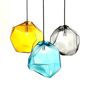 colorful seeded glass Industrial Style one Light LED Close to Ceiling Light with Glass Shade pendant light