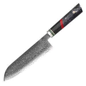 Couteau de chef Damas léger de 176 g, style japonais Santoku, pour restaurant, HORECA, fournitures de cuisine commerciale - Product Image 1