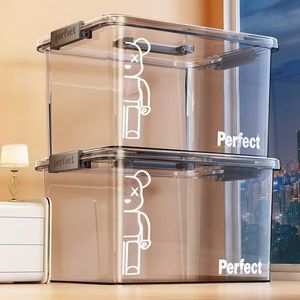 Perfect Transparent <b>Storage</b> Box 20-35L Plastic <b>Clothes</b> Organizer For Home Use - Product Image 1