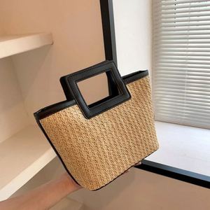 Borsette minuscole per borse da donna che appendono il <span class=keywords><strong>mercato</strong></span> con maniglie in paglia borse da spiaggia - Product Image 4