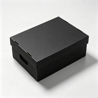 Boîte de rangement photo en carton ondulé noir personnalisée avec intercalaires à onglets pour photos, cartes postales, cartes, documents, organisateur pour la maison et le bureau