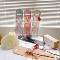 Emballage de bouquet de saint-valentin carte en papier kraft boîte à fleurs matériaux floraux