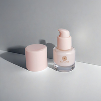 Nuevo Dispensador de Muestras Redondo de Vidrio de 15 ml para Emulsiones, con Tapa Redonda y Bomba de Presión, Botella para Base de Maquillaje