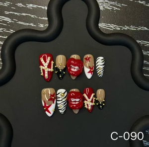 Venta al por Mayor <span class=keywords><strong>de</strong></span> 10 <span class=keywords><strong>Uñas</strong></span> Postizas Francesas Hechas a Mano con un Hermoso Diseño Personalizado <span class=keywords><strong>de</strong></span> Lujo, Muestras Gratis y Empaque Personalizado - Product Image 3