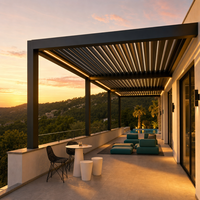 Luxuriöse Motorisierte Aluminium-Gartenlaube Bioklimatische Verstellbare Lamellendach-Pergola für Villa, Terrasse und Garten