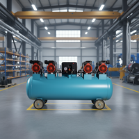 Compresseur d'air portable 1500Wx4-120L, alimenté en courant alternatif 220V, silencieux, sans huile, refroidi par air, 600L/Min, pour les industries dentaires, garantie 1 an