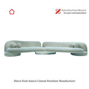 Set di Divani in Tessuto di Design Creativo Personalizzabile Lusso Leggero Minimalista Moderno per Soggiorno di Villa Arredamento Premium - Product Image 4