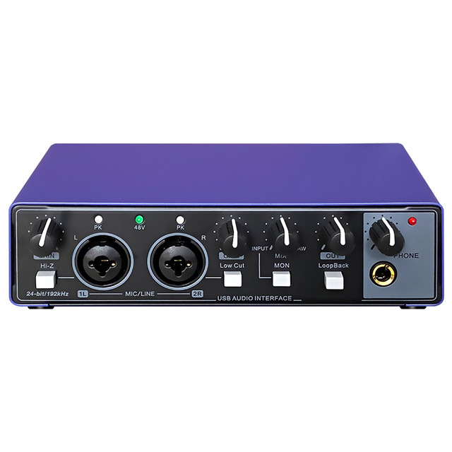 MD22 USB Audio Interface with Loopback 48V Phantom Power for Streaming Podcast Recording and Music Production